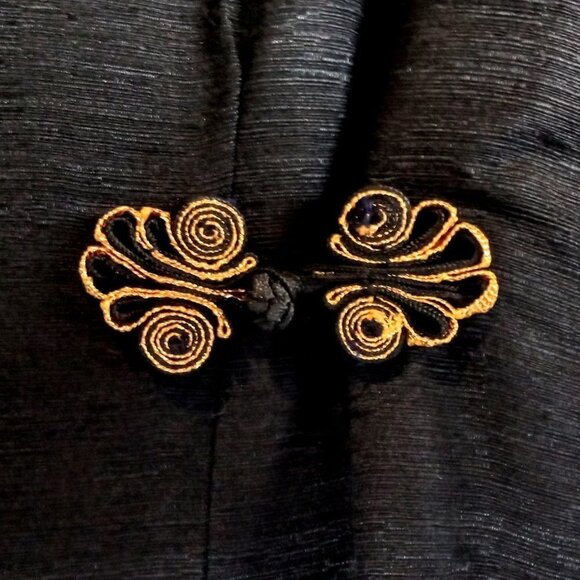 Silk Land Petite Black Embellished Silk Jacket - Picture 3 of 6